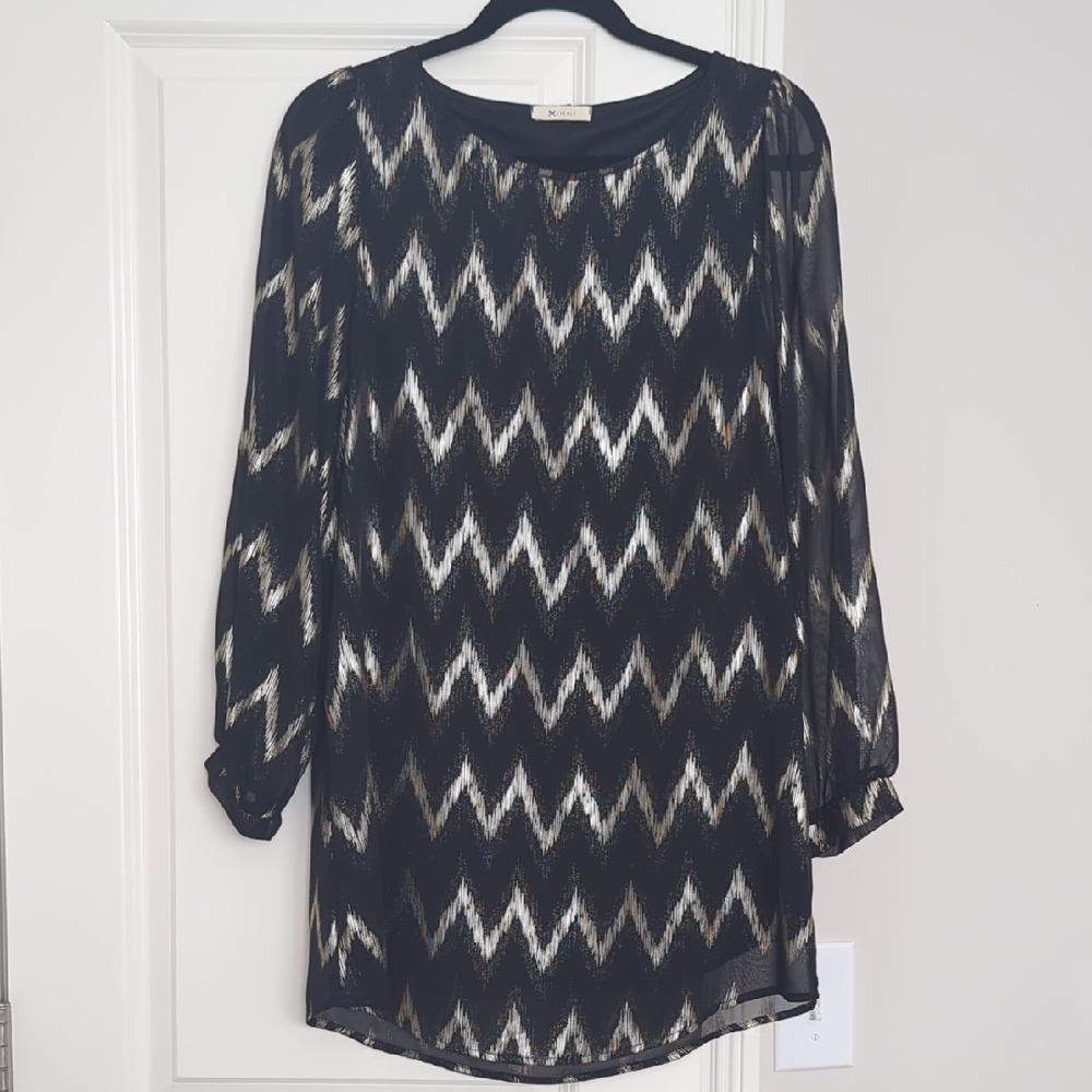 Black And Gold Shift Dress